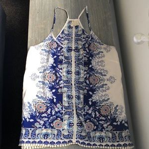 Boho print racerback loose tank
